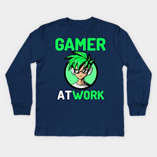 Gamer At Work Kids Long Sleeve T-Shirt